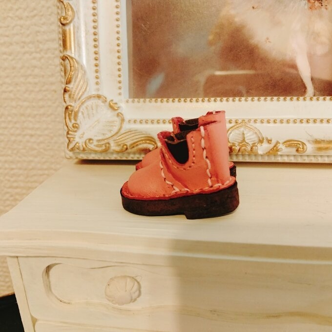 ミディブライス/オビツ11サイズ サイドゴアブーツ ピンク