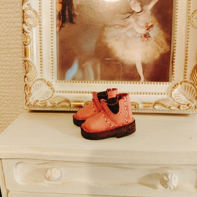 ミディブライス/オビツ11サイズ サイドゴアブーツ ピンク