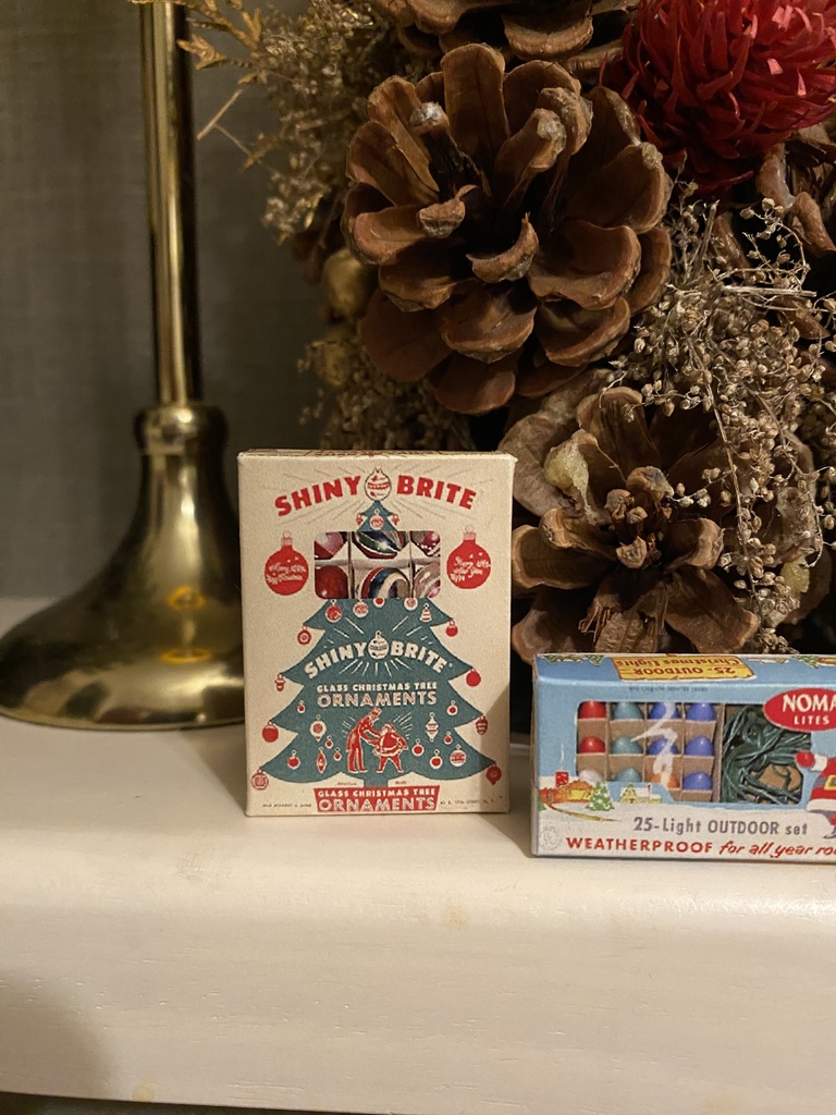 【クリスマス限定】ヴィンテージ風クリスマスデコレーションボックス(ミニチュアセット)1/6または、1/12サイズ