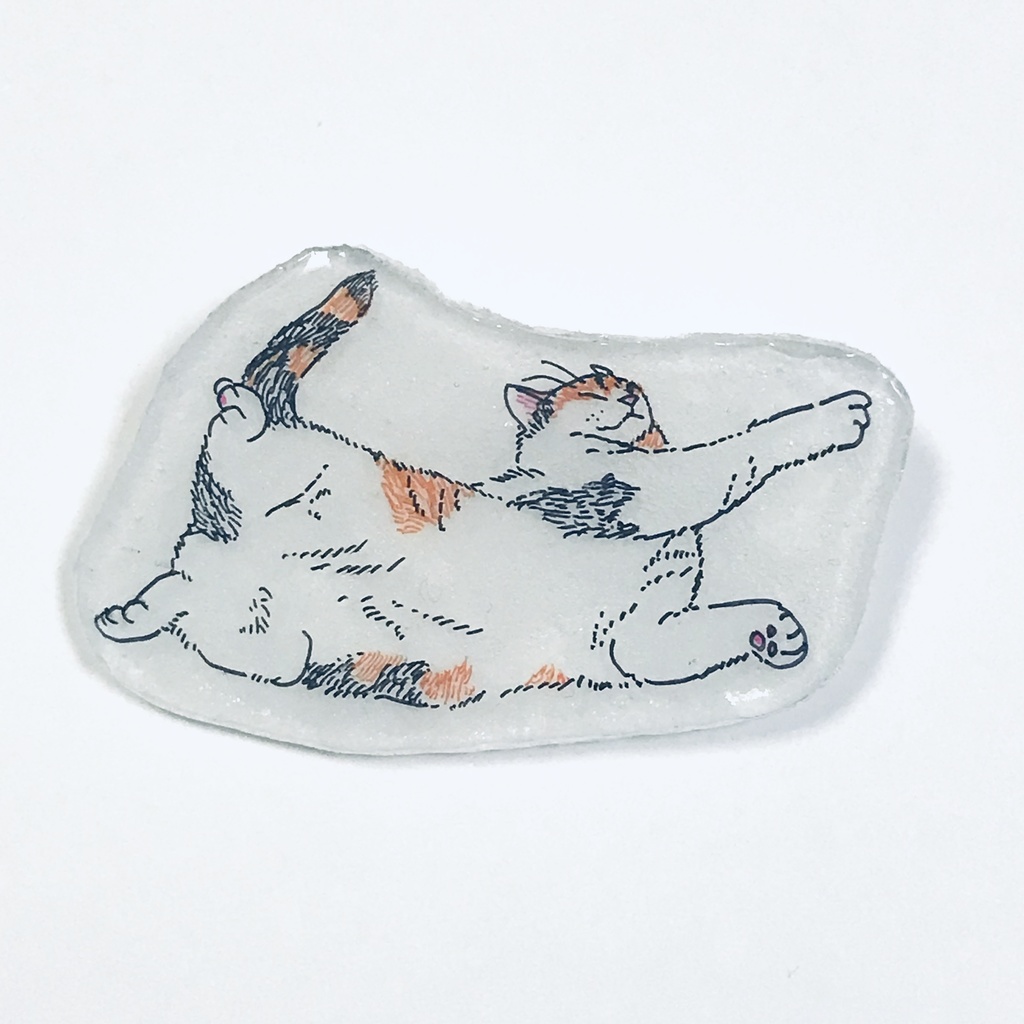 のびのび猫ブローチセット
