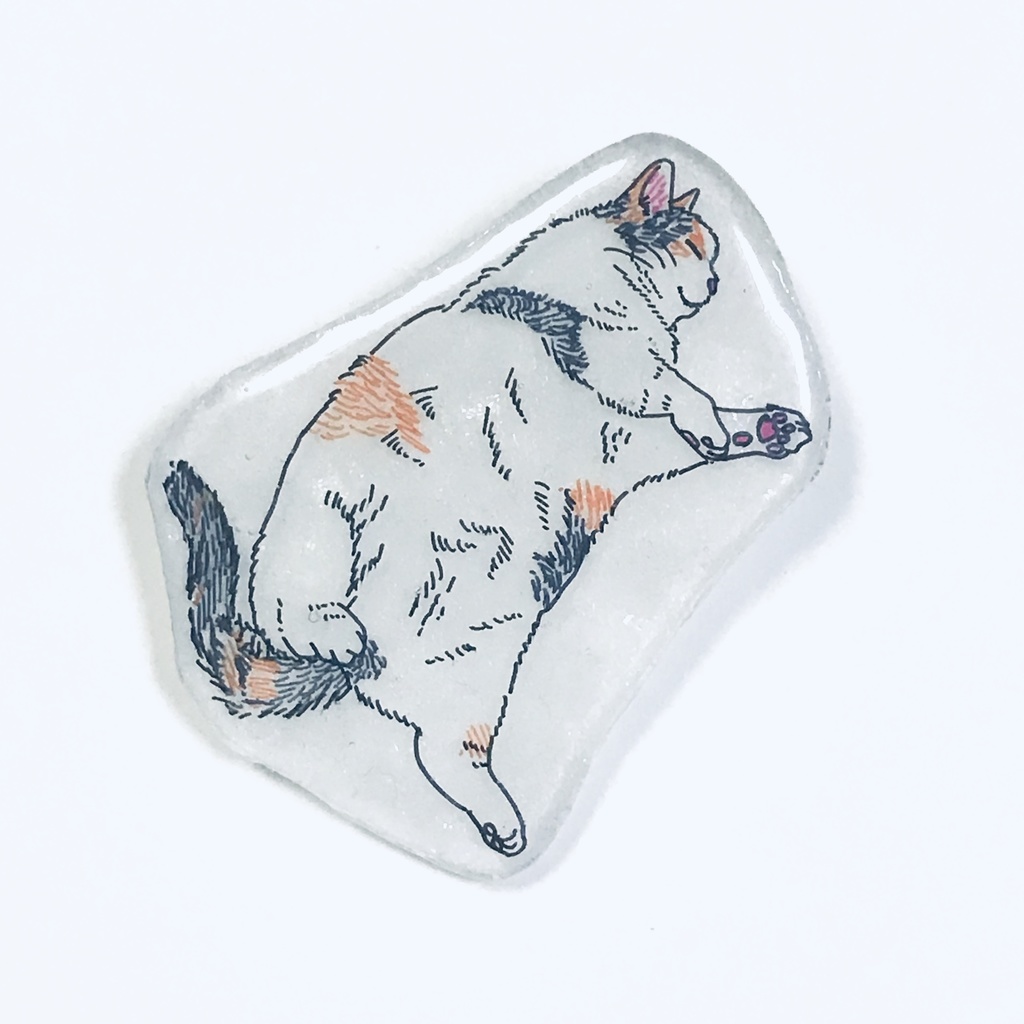 のびのび猫ブローチセット