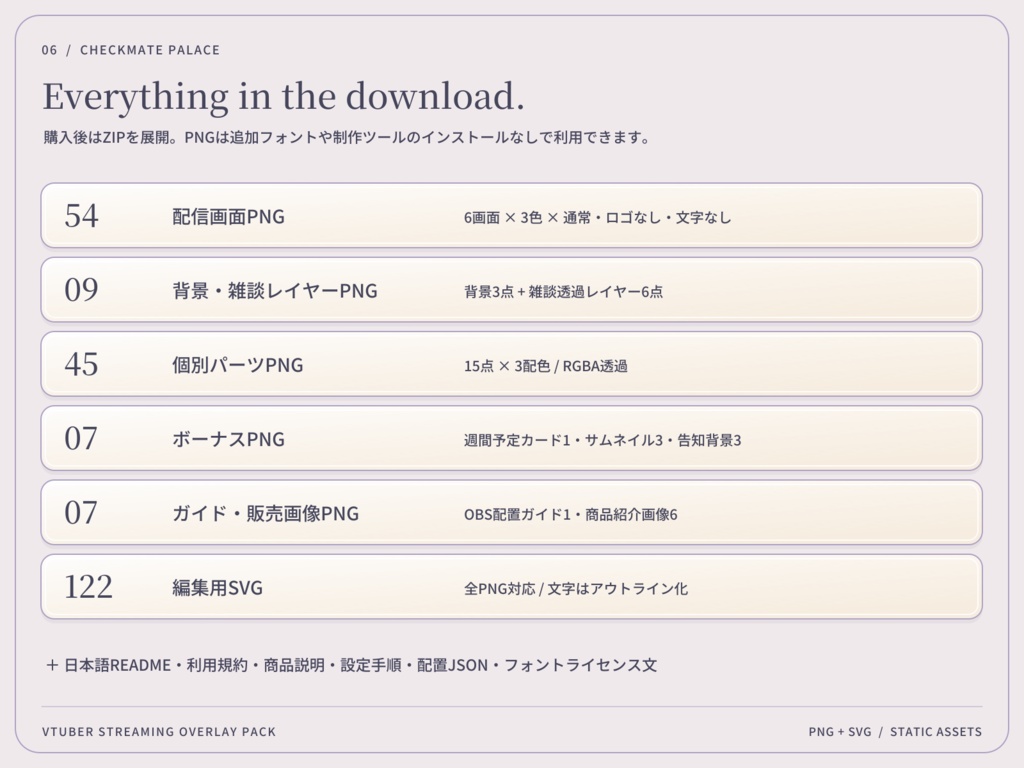 【3色・6画面】チェスの宮殿|VTuber配信画面セット・OBSオーバーレイ|Checkmate Palace
