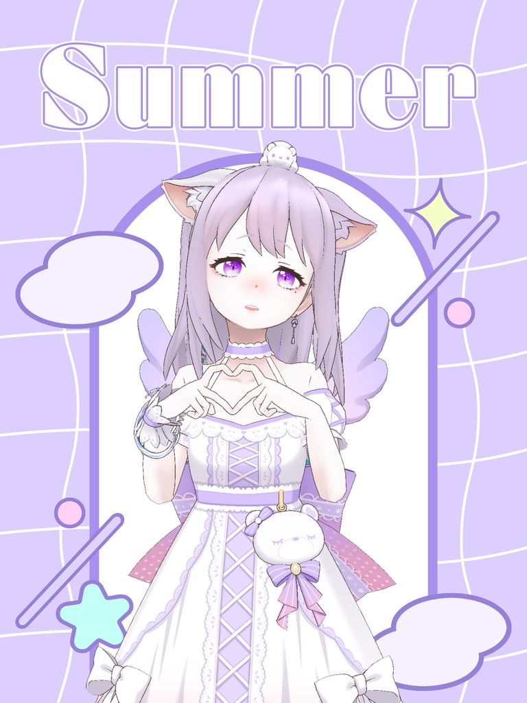 夏っぽいレトロかわいいVTuber素材