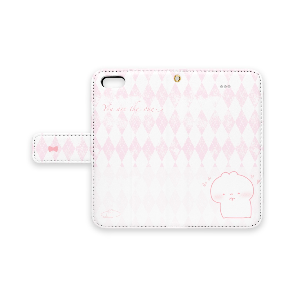 照れちゃうハムの手帳型iPhoneケース