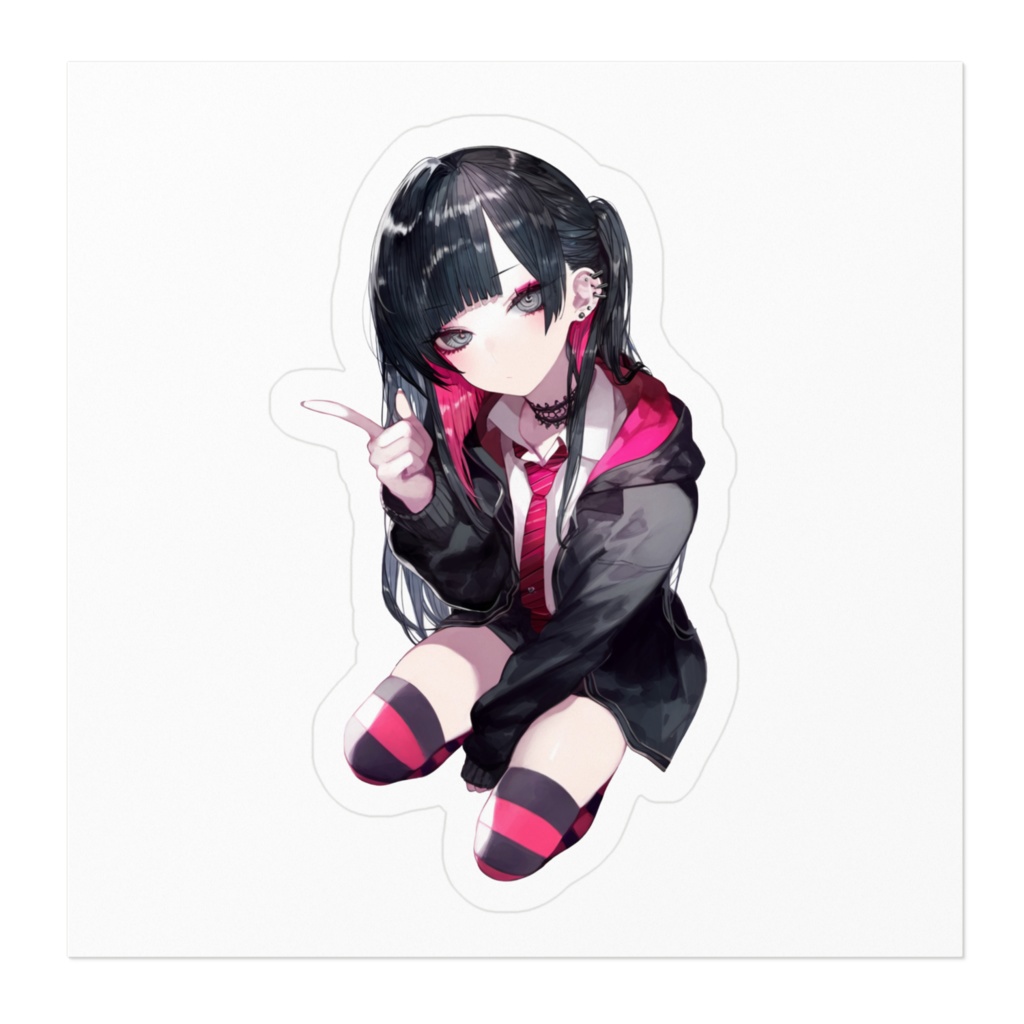 地雷系ひよこ店長ステッカー(Pointing)