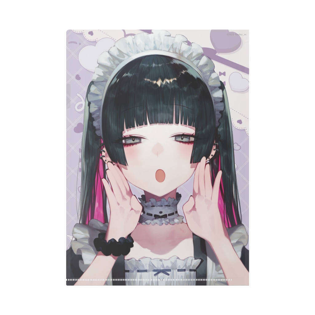 地雷系ひよこ店長メイド(ナチュラルメイク)両面クリアファイル(A4)