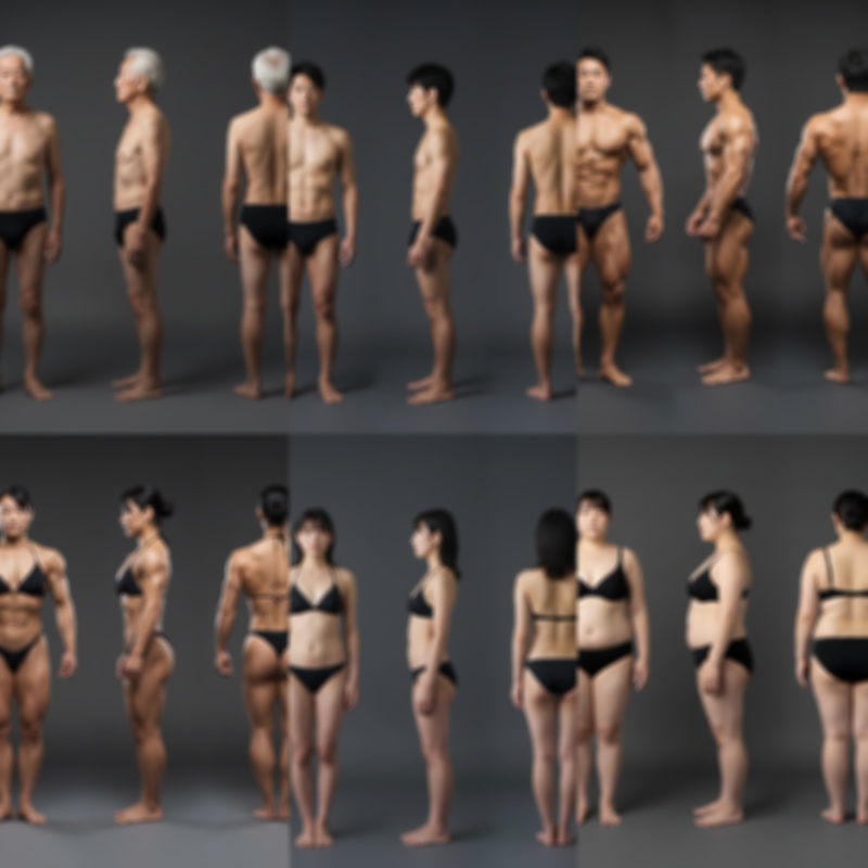【AI生成】人物のリファレンス三面図【日本人男女パック】