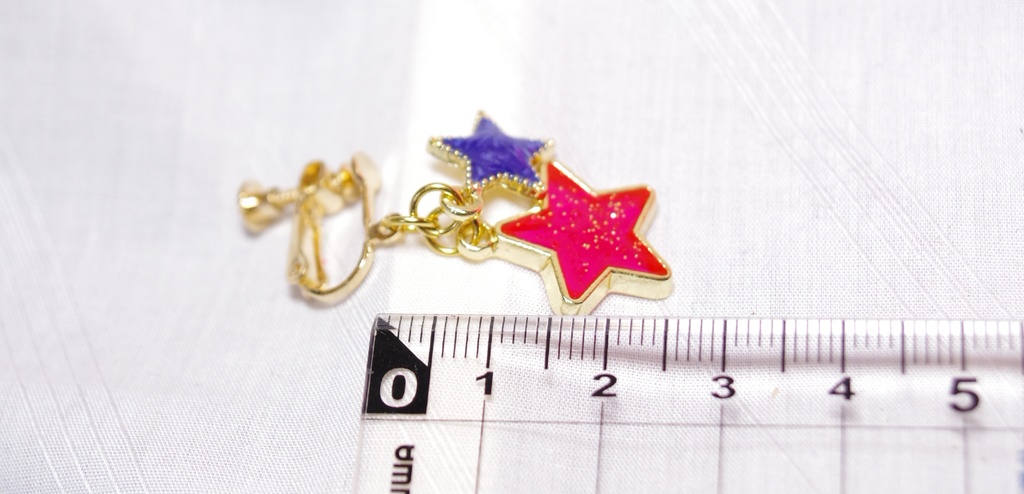スターピンク&ブルー イヤリング・ピアス