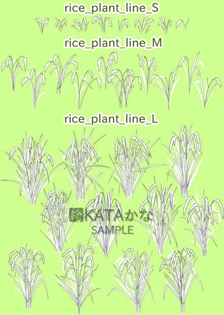 手描き稲ブラシ(クリスタ/PSD/PNG)