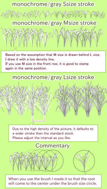 手描き稲ブラシ(クリスタ/PSD/PNG)