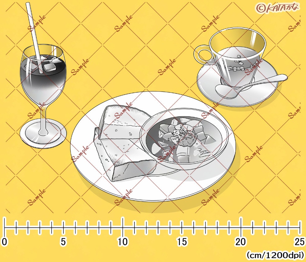 カフェ飯素材集(クリスタ/PSD/PNG)