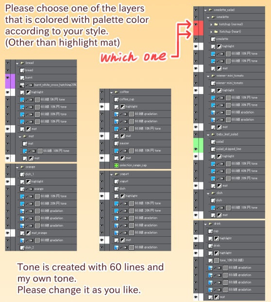 朝食素材集(クリスタ/PSD/PNG)