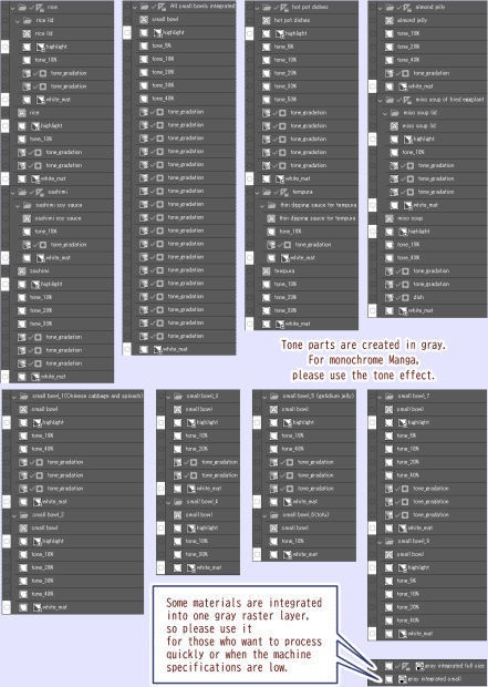 懐石料理素材集【クリスタ/PSD/PNG】