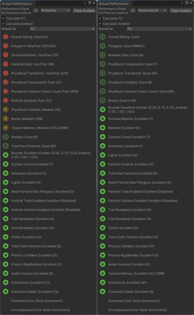アバター軽量化プレハブ