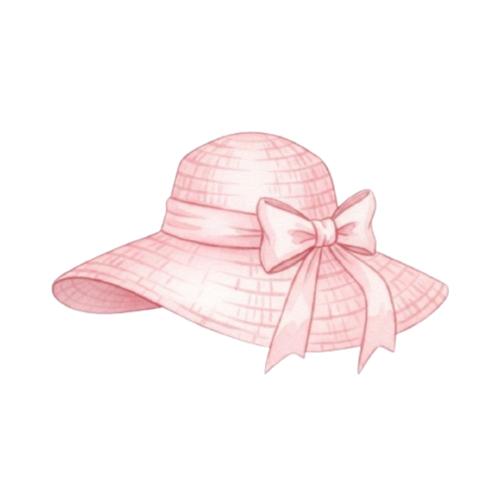 水彩ピンクのアンティークで可愛い旅行クリップアート10セット(PNG透過)