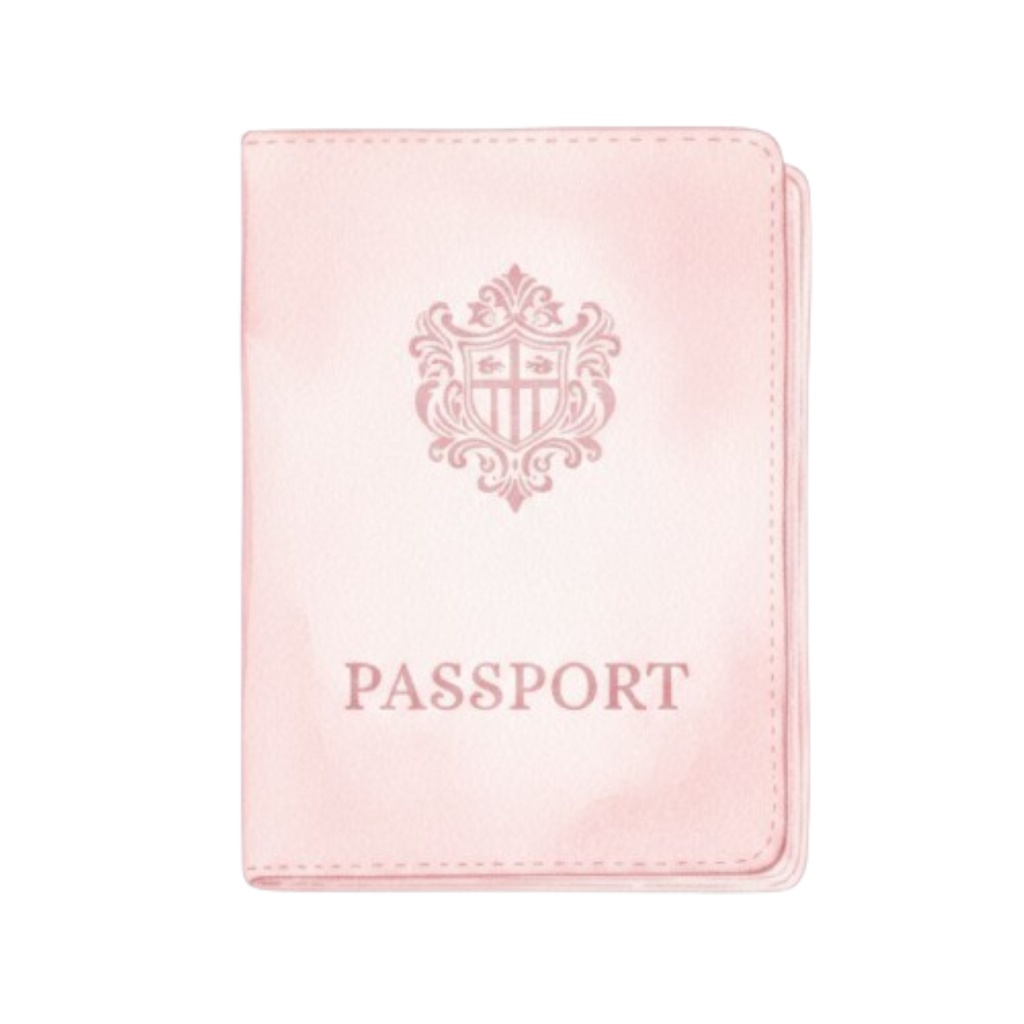 水彩ピンクのアンティークで可愛い旅行クリップアート10セット(PNG透過)