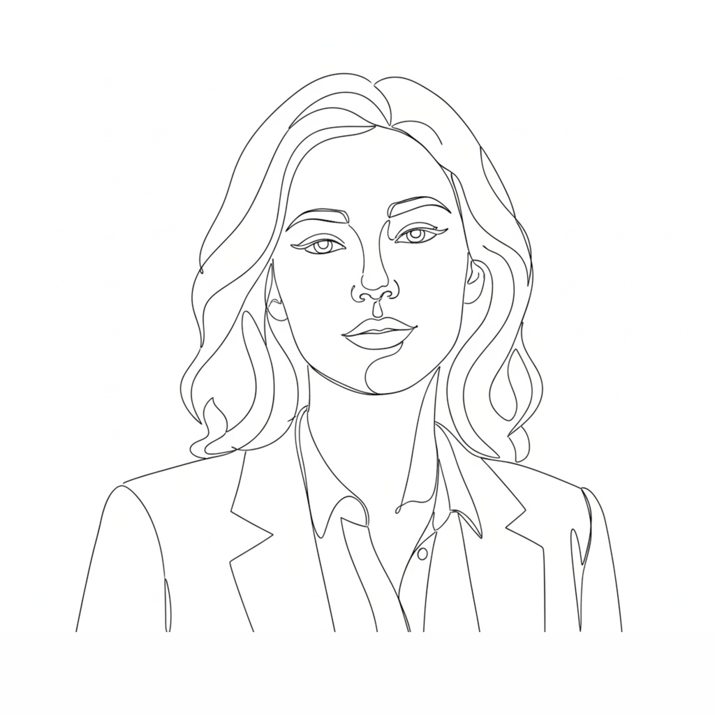 一筆書き風「working woman」クリップアート20点セット