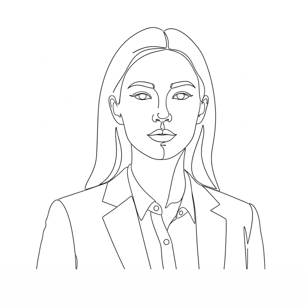 一筆書き風「working woman」クリップアート20点セット