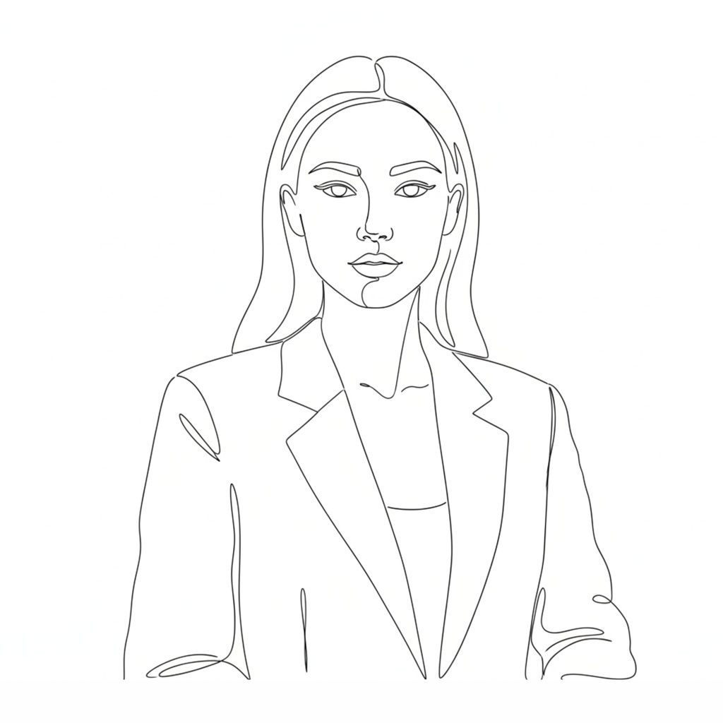 一筆書き風「working woman」クリップアート20点セット