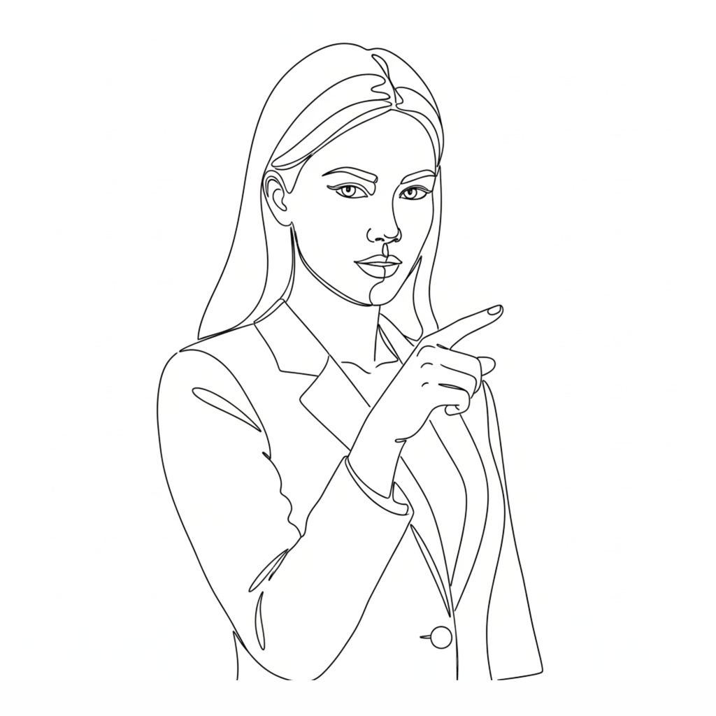 一筆書き風「working woman」クリップアート20点セット