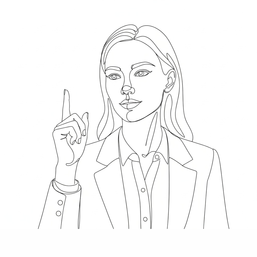 一筆書き風「working woman」クリップアート20点セット