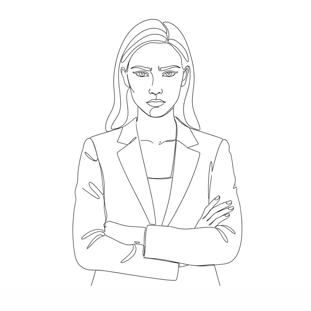 一筆書き風「working woman」クリップアート20点セット