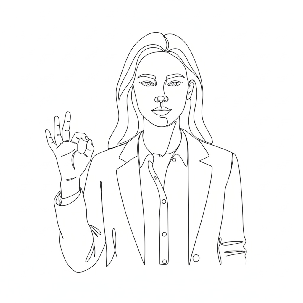 一筆書き風「working woman」クリップアート20点セット