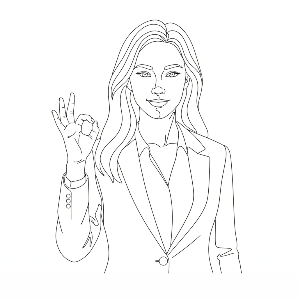 一筆書き風「working woman」クリップアート20点セット