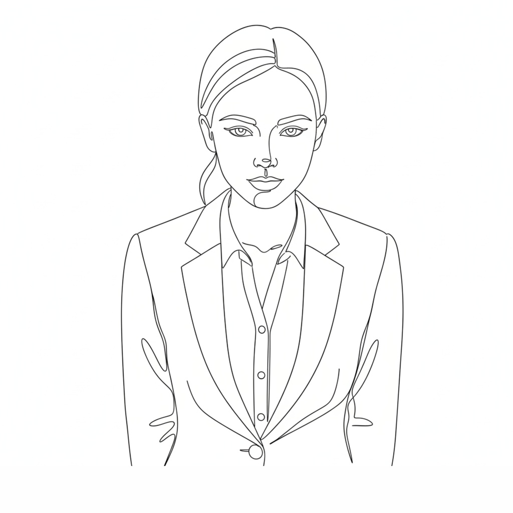 一筆書き風「working woman」クリップアート20点セット