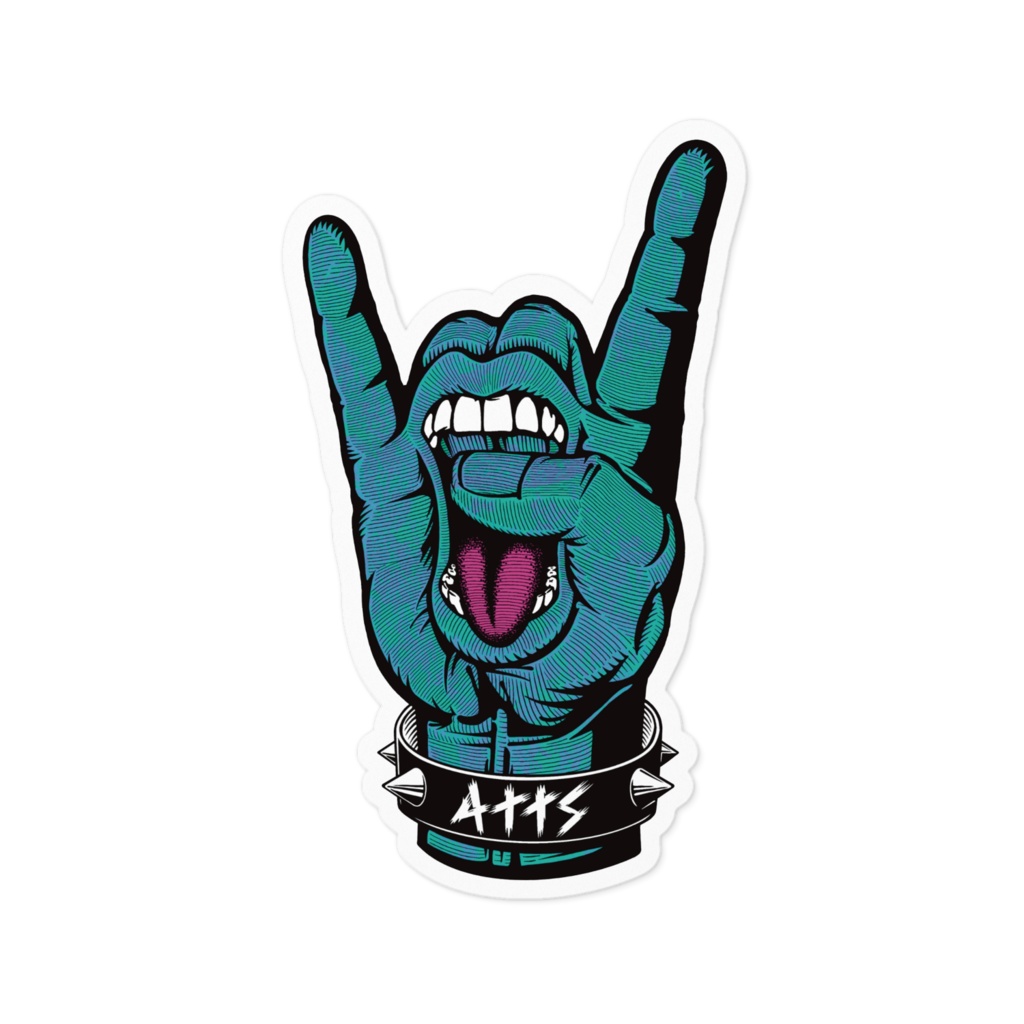 メロイックハンド 順手 青(sticker S)