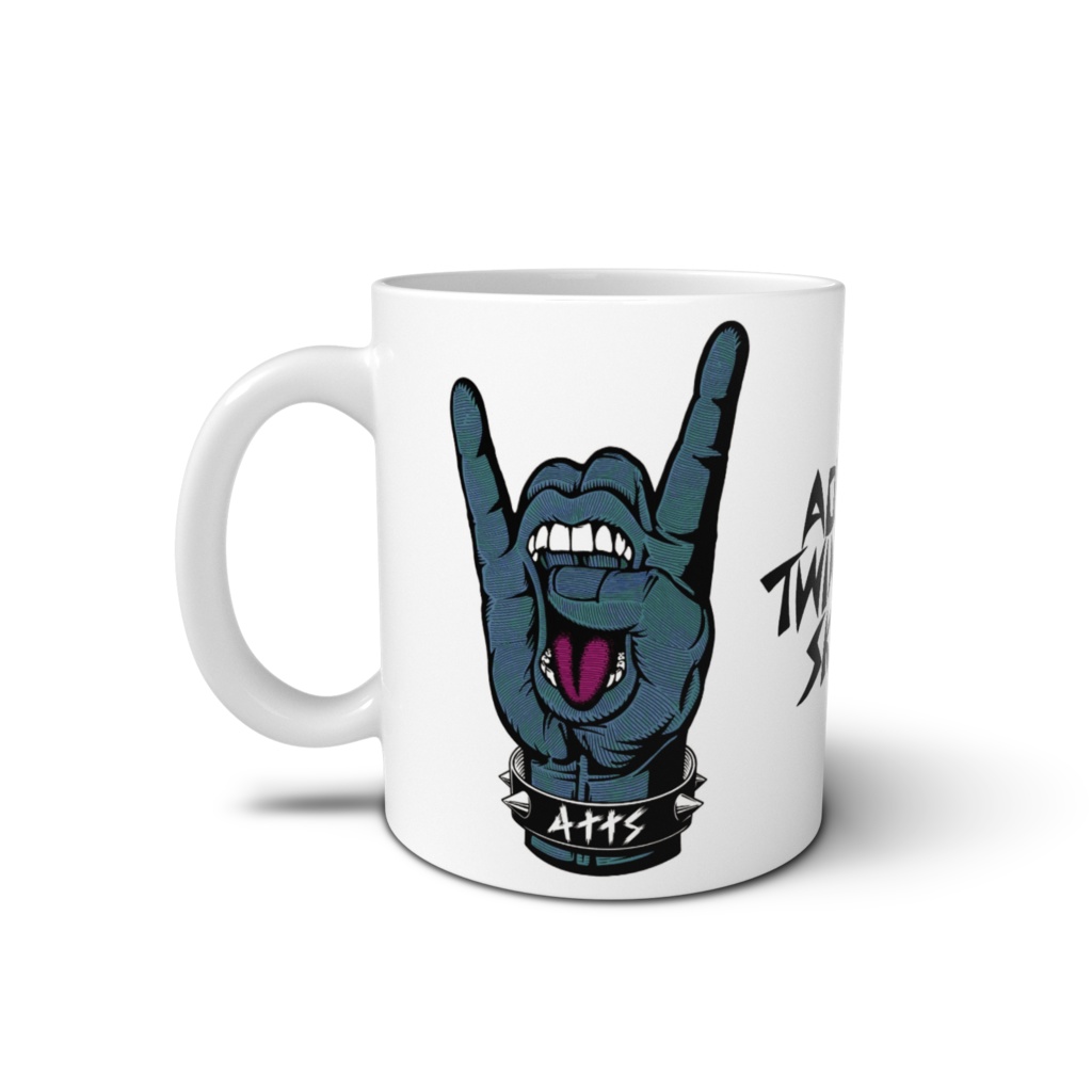 メロイックハンド 赤青(マグカップ/mug)