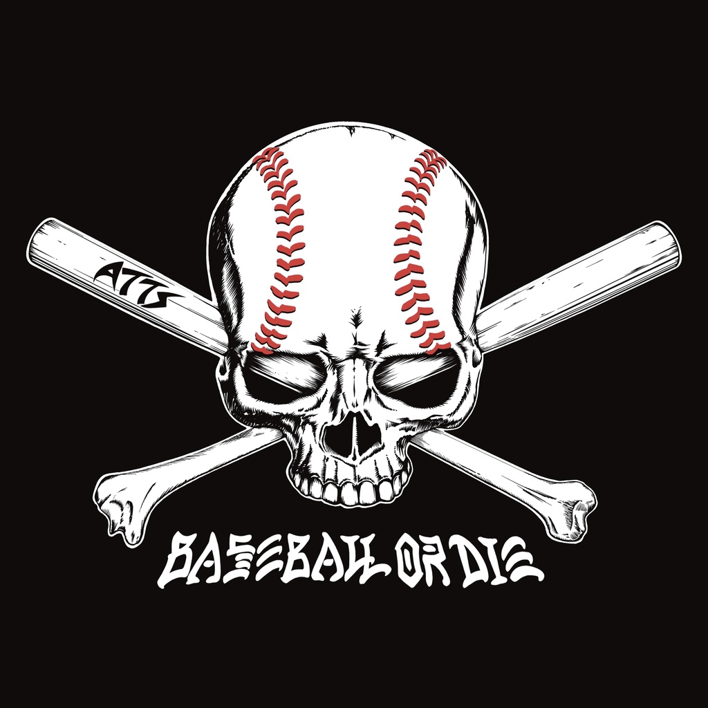Baseball or Die ⚾️☠️(T-shirt Black)