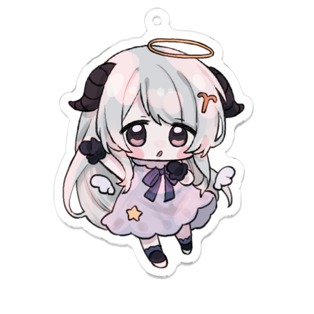 Vtuber 綿空める デフォルメ天使 アクリルキーホルダー