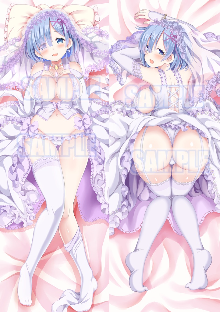 Re:zero ラム ウェディングドレス抱き枕カバー