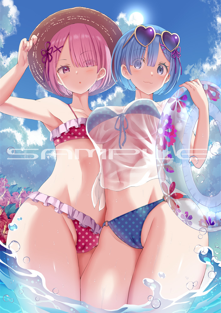 Re:zeroレムラム水着B2タペストリー