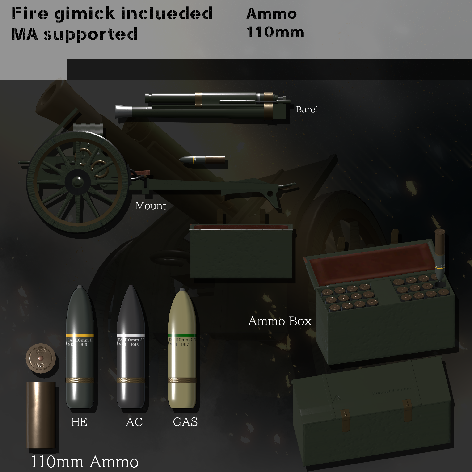 [MA対応]EEA QF 4.3 inch howitzer[ギミック搭載] - The Emperor Eagle's Arsenal ...