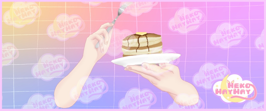 ホットケーキーを持つ手