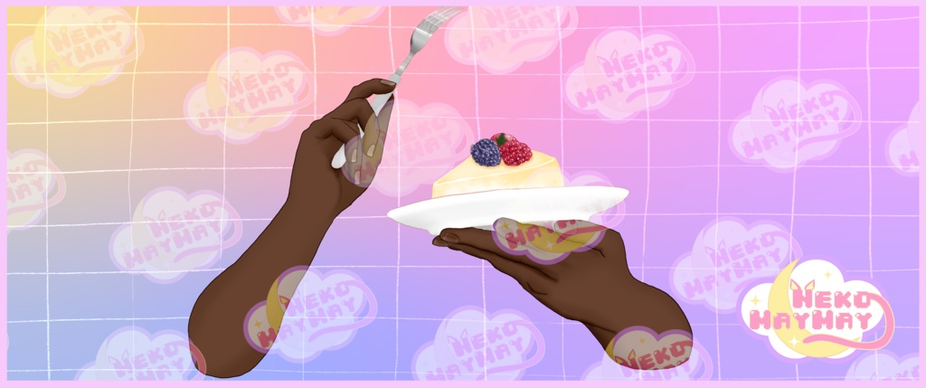 チーズケーキーを持つ手