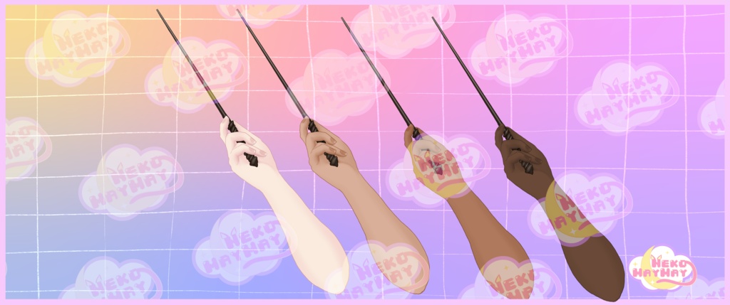 魔法の杖を持った手のVtuberアセット - 魔女と魔法使いのアクセサリー - 幻想的なVTuber、ストリーマー、およびYouTuber向けのマジックインスパイア 2D PNG