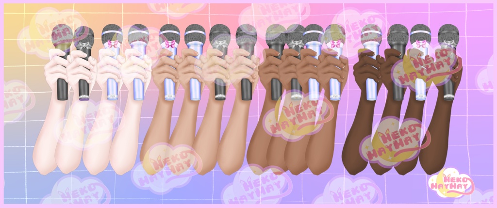 YouTube/Twitchストリーマーのカラオケ歌唱ストリーム用Vtuberアセット 手が持っている(マジカルガール)マイク