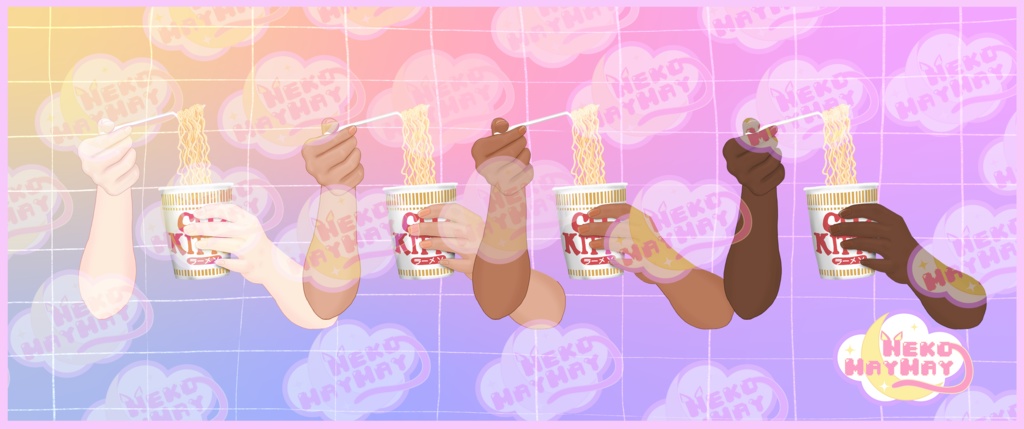 Vtuber Asset Hand Holding Ramen Noodle Cup for Youtube/Twitch Chill/ Relaxing/ Cozy Stream