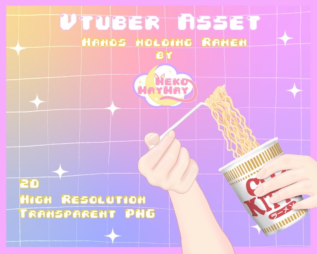 Vtuber Asset Hand Holding Ramen Noodle Cup for Youtube/Twitch Chill/ Relaxing/ Cozy Stream