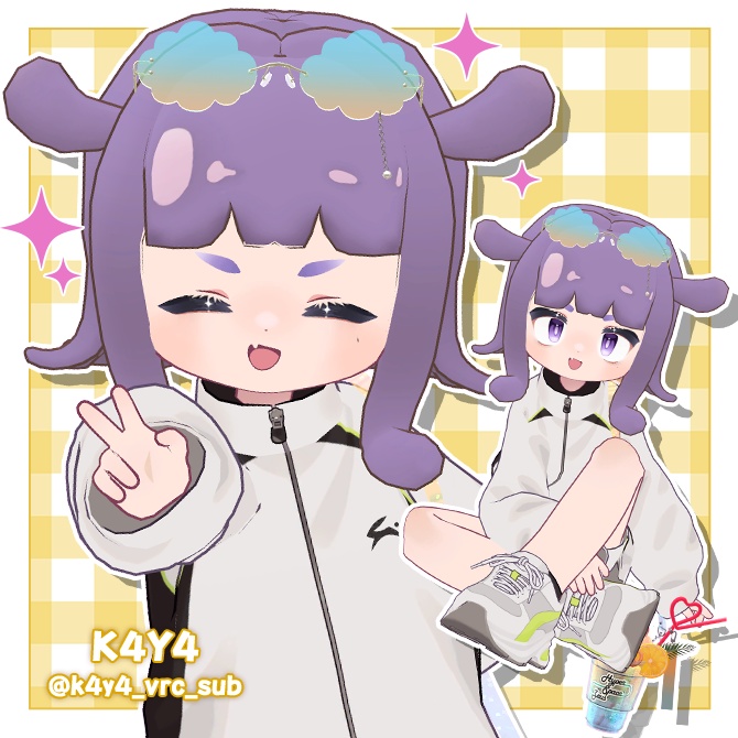 ぷにぷに生きてる⁉めんだこヘア【髪型ギミック 複数アバター対応】