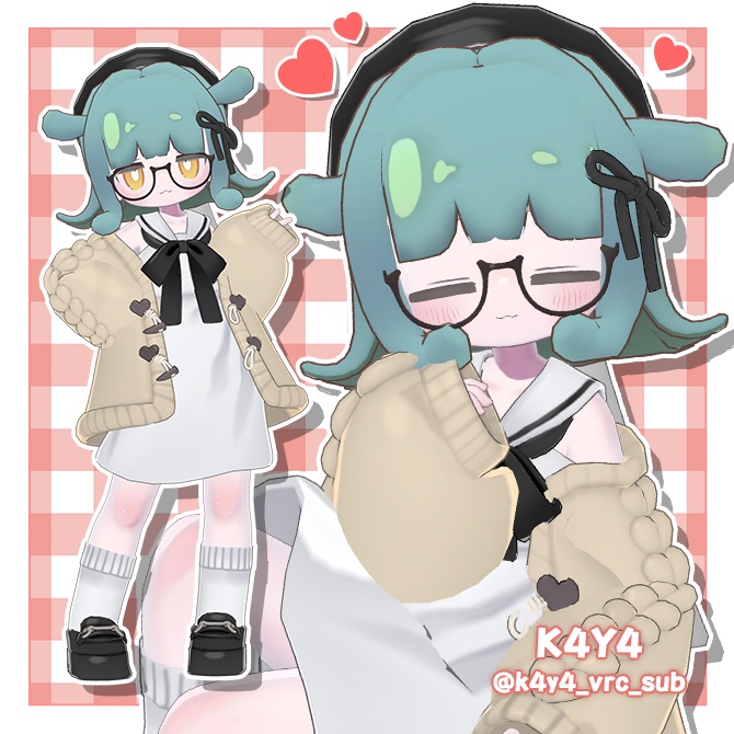 ぷにぷに生きてる⁉めんだこヘア【髪型ギミック 複数アバター対応】