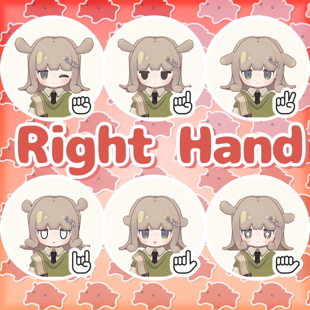 ぷにぷに生きてる⁉めんだこヘア【髪型ギミック 複数アバター対応】