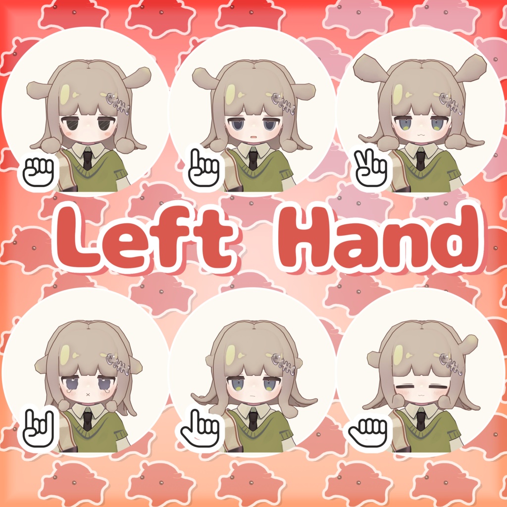 ぷにぷに生きてる⁉めんだこヘア【髪型ギミック 複数アバター対応】