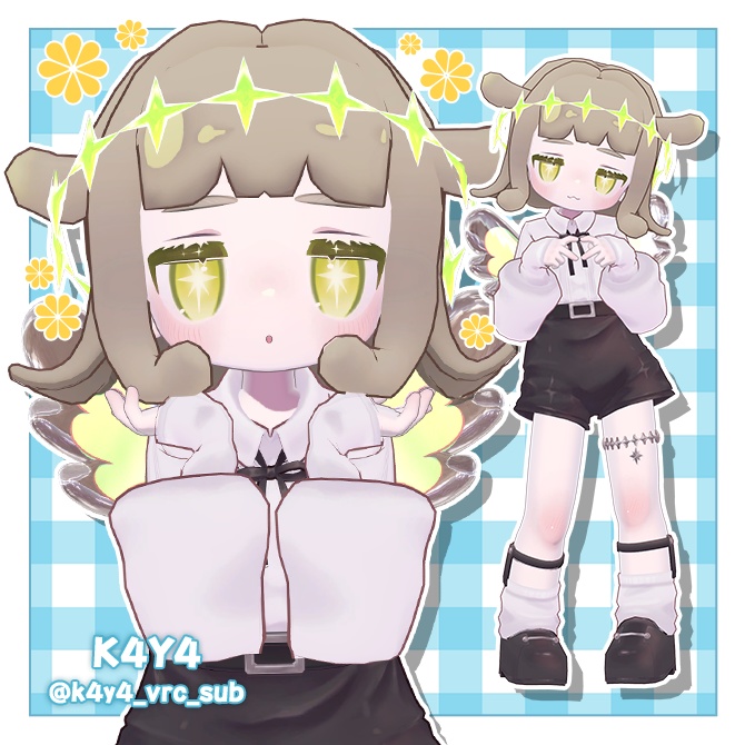 ぷにぷに生きてる⁉めんだこヘア【髪型ギミック 複数アバター対応】