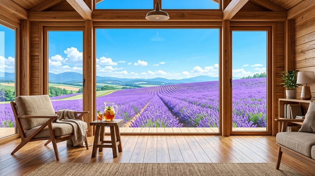 【無料/低画質版】夏の北海道・絶景旅背景3種セット(富良野/函館/美瑛の青い池)【雑談配信用】
