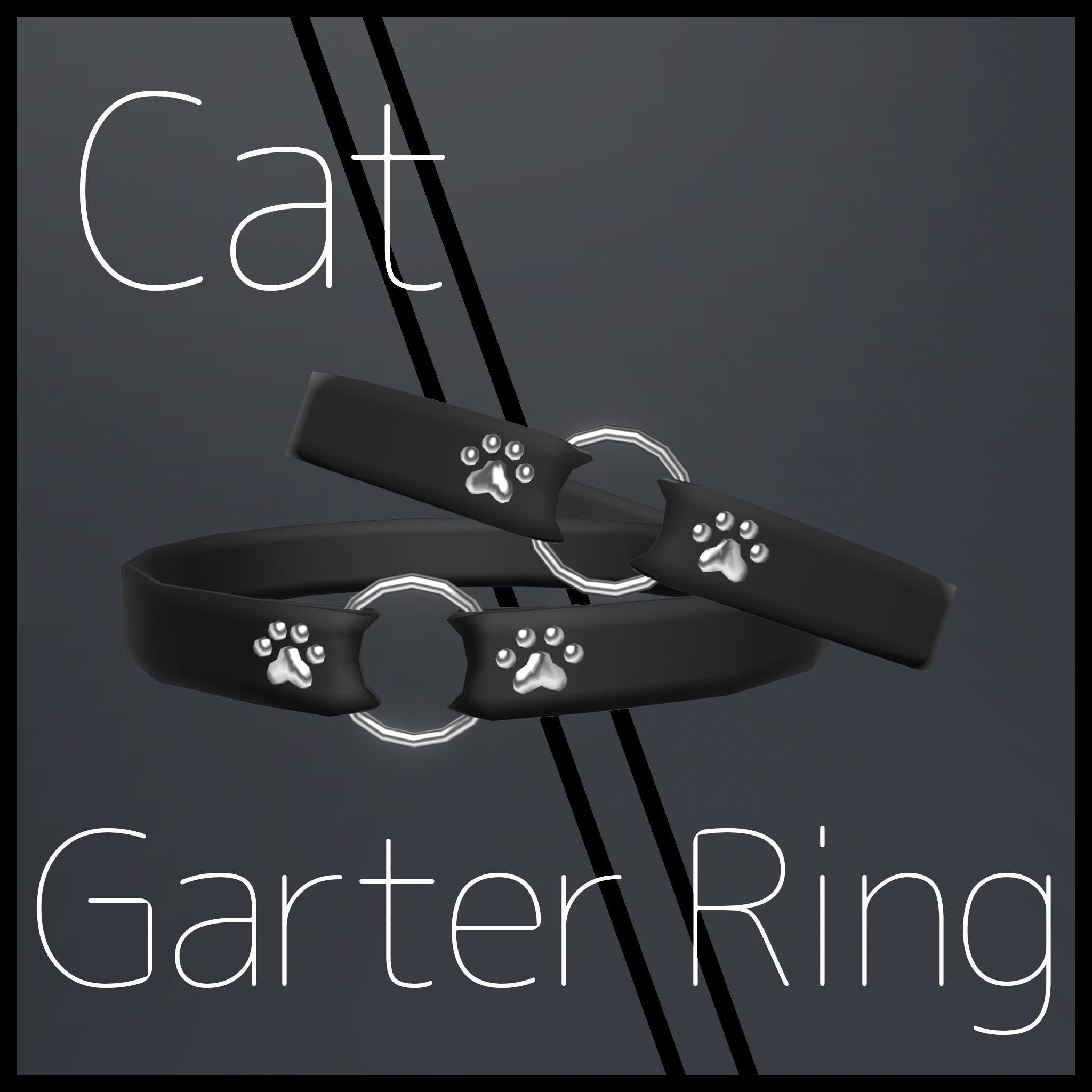 【3Dモデル】猫ちゃんガーターリング