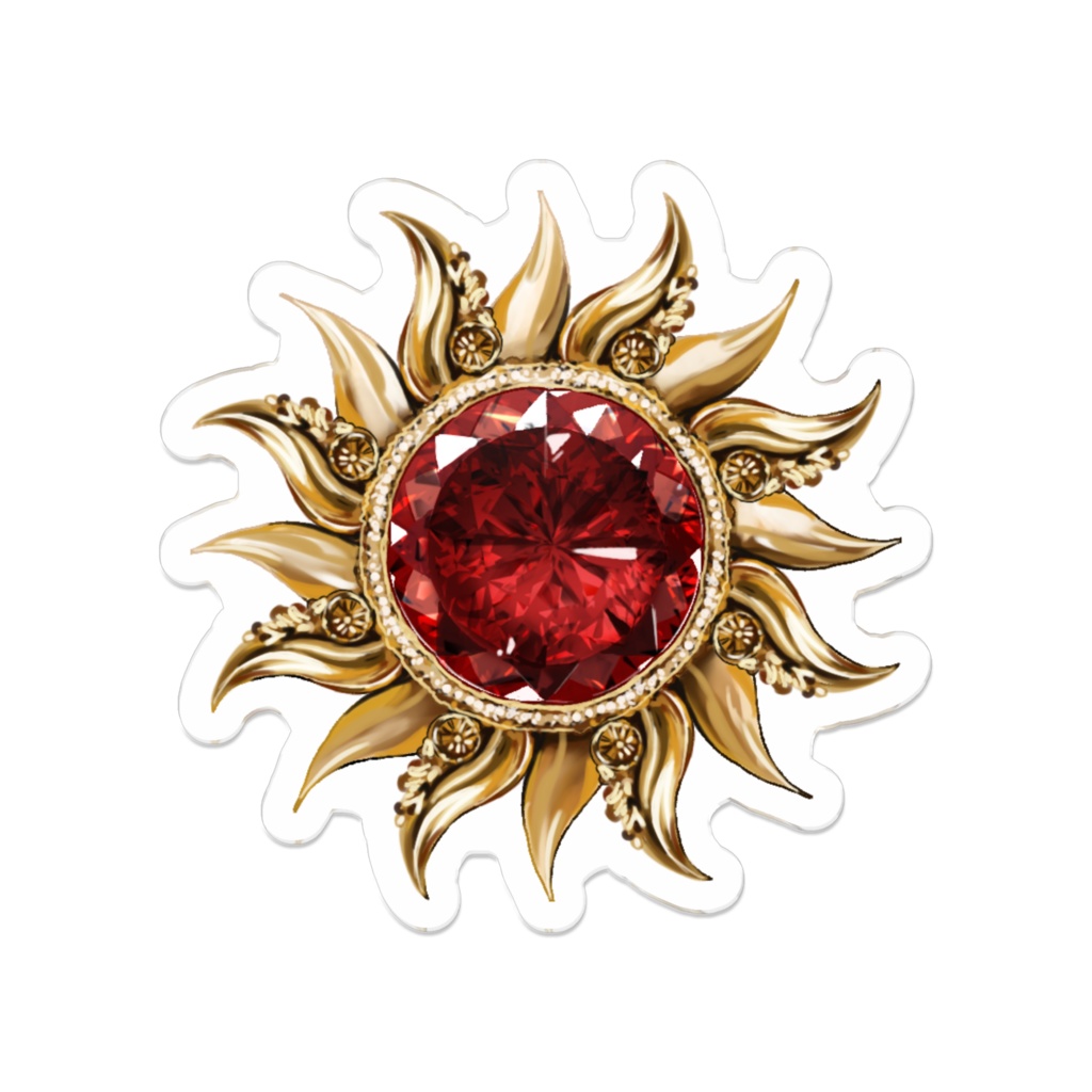 光座の太陽ブローチ　(演じて妬んで壊れそうだ) アクリルブローチ50ミリ